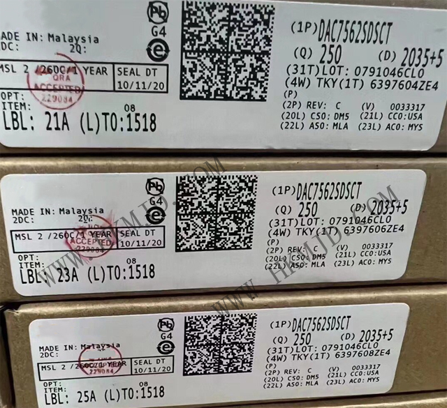 低功耗 DAC7562SDSCT DAC7562 雙通道 12位數(shù)模轉換器- DAC