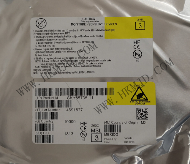 （分銷Skyworks）射頻前端《SKY85735-11》5 GHz、802.11ac 前端模塊