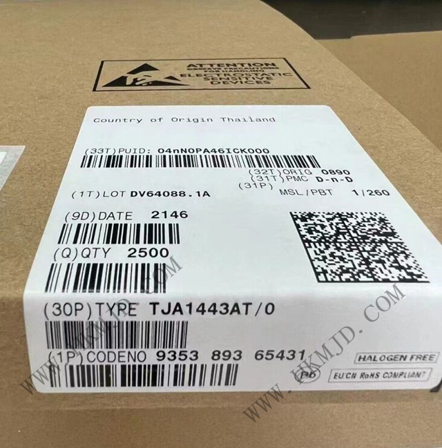 （分銷NXP）CAN 接口IC TJA1443AT、TJA1443AT/0Z 帶睡眠模式的高速 CAN 收發(fā)器