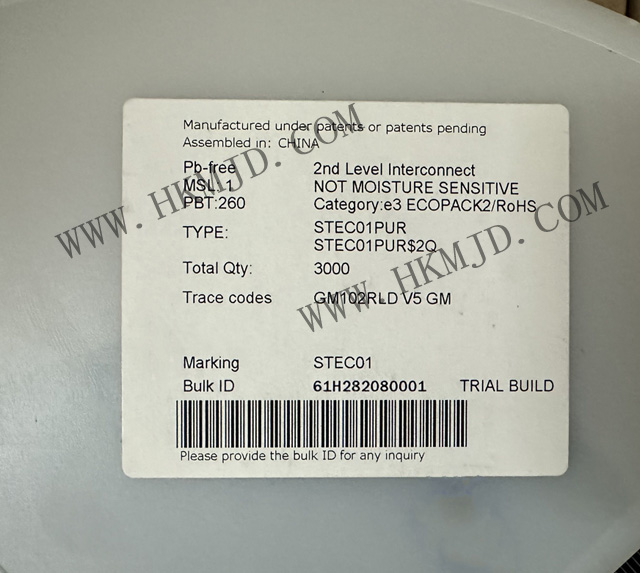 ST推出電源管理IC STEC01PUR 接地路徑安全開關(guān)，帶可編程定時器