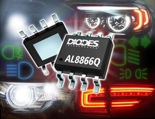 Diodes宣布推出AL8866Q LED 驅動器，擴大符合汽車標準的產品組合。
