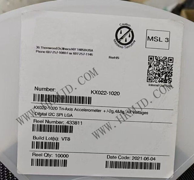 運動傳感器_KX022-1020_加速計 X，Y，Z 軸 ±2g，4g，8g 0.39Hz ~ 800Hz 12-LGA