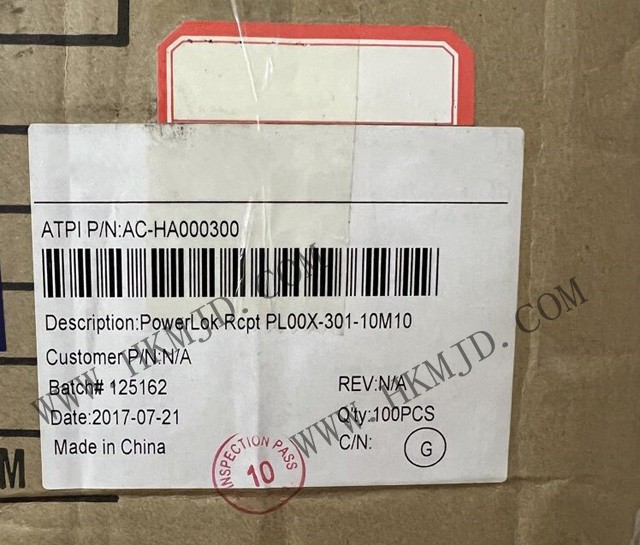 安費(fèi)諾 PowerLok? PL00X-301-10M10 電動(dòng)汽車(chē)連接器 —— GEN 1 單極 1000V/300A 高壓插座